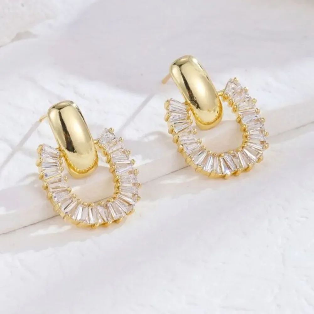 diamond hoop earrings A584
